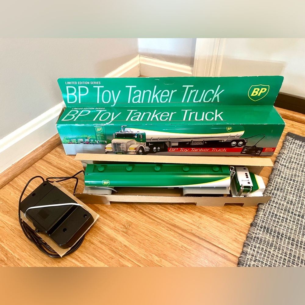 BP Limited Edition Green and White Toy Tanker Truck
